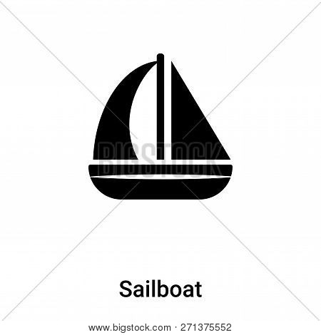 Sailboat Icon In Trendy Design Style. Sailboat Icon Isolated On White Background. Sailboat Vector Ic