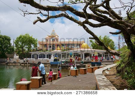 Grand Bassin, Mauritius - December 02, 2012: Unidentified People Visit Ganga Talao (grand Bassin) Hi