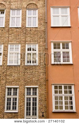 närbild av historisk arkitektur i Gdansk, Polen