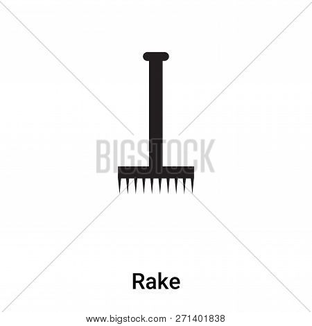 Rake Icon In Trendy Design Style. Rake Icon Isolated On White Background. Rake Vector Icon Simple An