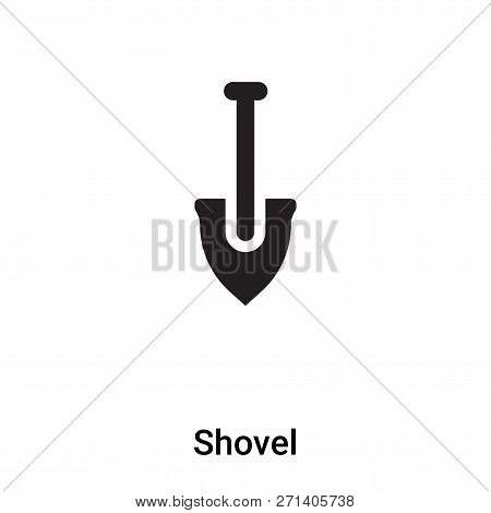 Shovel Icon In Trendy Design Style. Shovel Icon Isolated On White Background. Shovel Vector Icon Sim