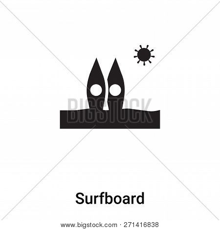Surfboard Icon In Trendy Design Style. Surfboard Icon Isolated On White Background. Surfboard Vector