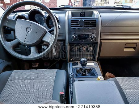 Miercurea Ciuc, Romania- 29 November 2018: Dodge Nitro Interior View.