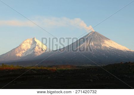 The Kamchatka Volcano. Klyuchevskaya Hill. The Nature Of Kamchatka, Mountains And Volcanoes
