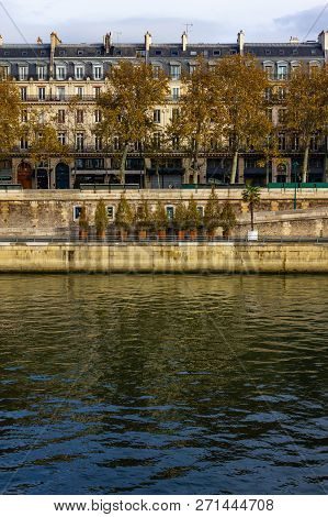 Sena River, Trees And Buildings