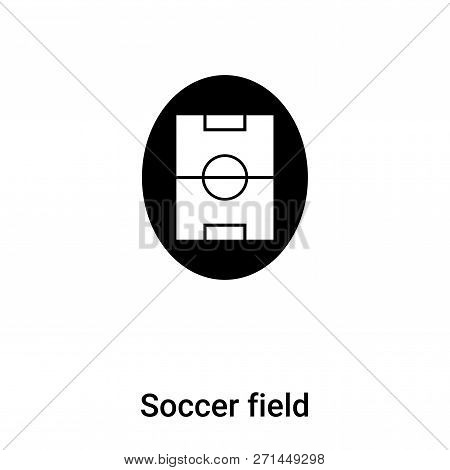 Soccer Field Icon In Trendy Design Style. Soccer Field Icon Isolated On White Background. Soccer Fie