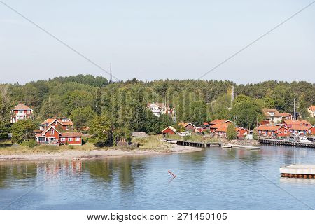 Grisslehamn, Sweden - Jul 13, 2018: Harbor In The Rural Village Grisslehamn On The East Cost Of Swed