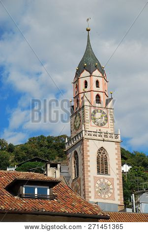 Meran, South Tyrol, Italy: The Tower Of St. Nicholas' Church