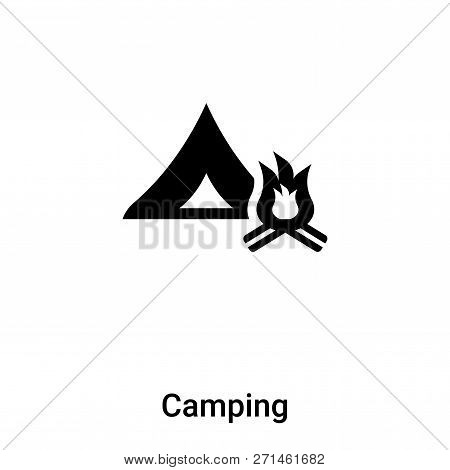 Camping Icon In Trendy Design Style. Camping Icon Isolated On White Background. Camping Vector Icon 