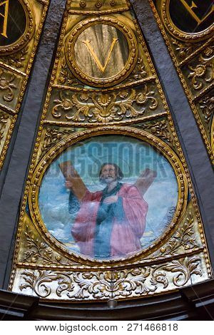 Mallorca, Spain - July 19, 2013: Interior Of Lluc Monastery
