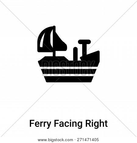 Ferry Facing Right Icon In Trendy Design Style. Ferry Facing Right Icon Isolated On White Background
