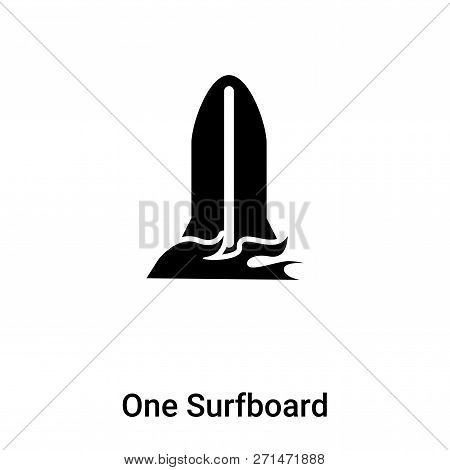 One Surfboard Icon In Trendy Design Style. One Surfboard Icon Isolated On White Background. One Surf