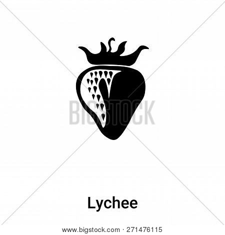 Lychee Icon In Trendy Design Style. Lychee Icon Isolated On White Background. Lychee Vector Icon Sim