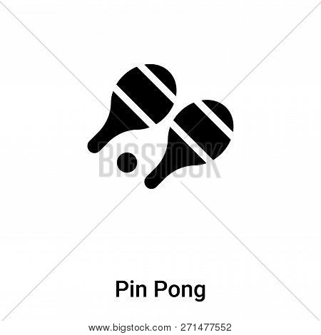 Pin Pong Icon In Trendy Design Style. Pin Pong Icon Isolated On White Background. Pin Pong Vector Ic
