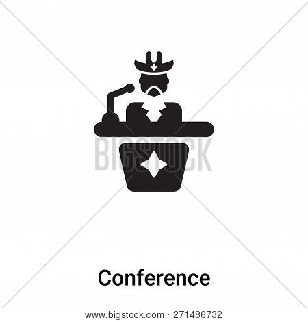 Conference Icon In Trendy Design Style. Conference Icon Isolated On White Background. Conference Vec