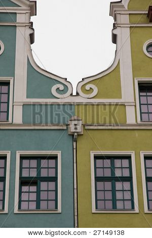 närbild av historisk arkitektur i Gdansk, Polen