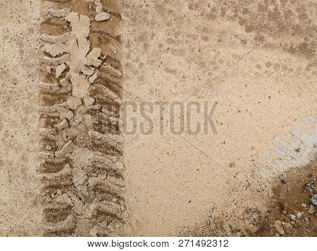 Detrail  Tire Track On Soil For Background
