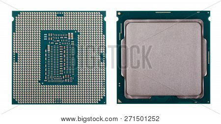 Modern Computer X86 Processor 9th Generation, Modern Central Processing Unit (cpu), Isolated On Whit
