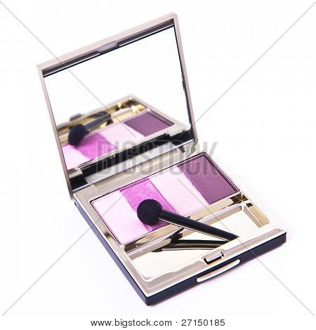 sombras conjunto com pincel sobre fundo branco