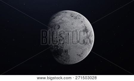 Haumea Dwarf Planet In The Outer Space. 3d Render.