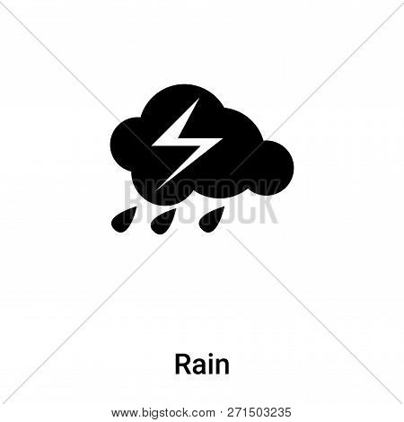 Rain Icon In Trendy Design Style. Rain Icon Isolated On White Background. Rain Vector Icon Simple An