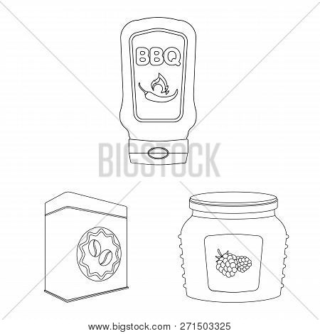 Vector Design Of Can And Food Symbol. Collection Of Can And Package Vector Icon For Stock.