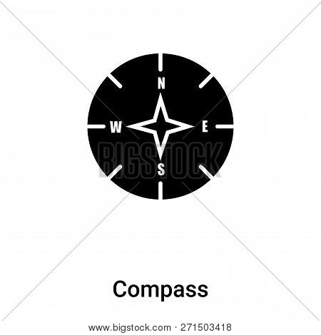 Compass Icon In Trendy Design Style. Compass Icon Isolated On White Background. Compass Vector Icon 