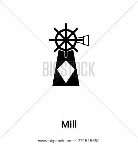Mill Icon In Trendy Design Style. Mill Icon Isolated On White Background. Mill Vector Icon Simple An