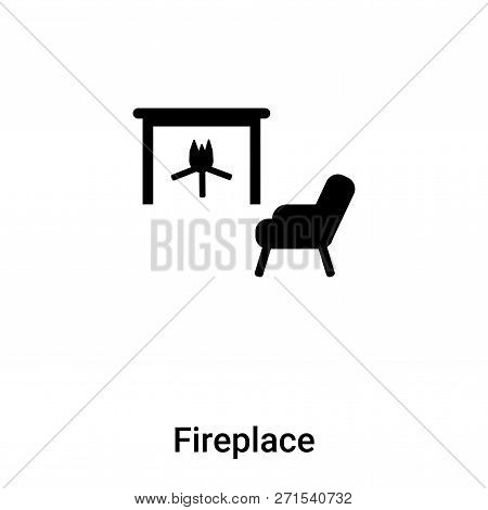 Fireplace Icon In Trendy Design Style. Fireplace Icon Isolated On White Background. Fireplace Vector