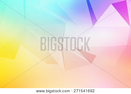 Vector Art Of Faceted 3d Crystal Colorful Shapes, Banners. Horizontal Crystal Banners, Faceted Color