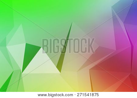 Vector Art Of Faceted 3d Crystal Colorful Shapes, Banners. Horizontal Crystal Banners, Faceted Color