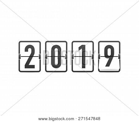 Happy New Year 2019 Timetable, Editable Vector Design. Vector Stock Illustration.