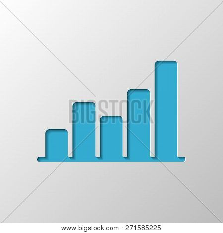 Finance Grapgic, Grow. Paper Design. Cutted Symbol With Shadow