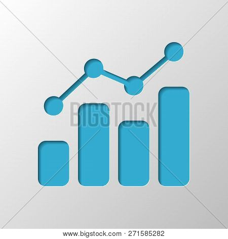 Finance Grapgic, Grow. Paper Design. Cutted Symbol With Shadow