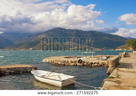 Beautiful Winter Mediterranean Landscape. Montenegro, Adriatic Sea, Bay Of Kotor, Tivat