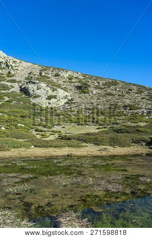 Glacial Lagoon Next To The Pico Del Nevero (snowfield Peak; 2.209 Metres), In Guadarrama Mountains N