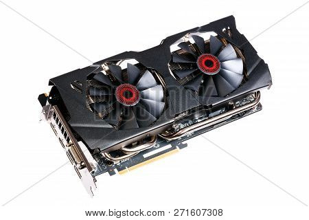 Hi-end Hi-fi Computer Graphic Video Card Isolated On White.