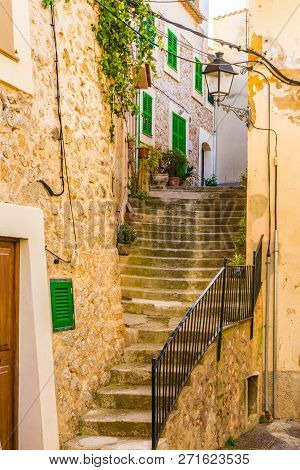 Staircase Street In Banyalbufar Village, Spain Majorca