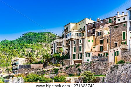 Mediterranean Village Banyalbufar On Majorca Island, Spain