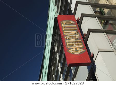 Derby, Derbyshire, Uk: October 2018: Chiquito Restaurant Sign