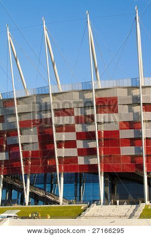 ポーランドのナショナル スタジアム ユーロ 2012 o 前に、の一年のワルシャワ - 11 月 28 日: 建設現場