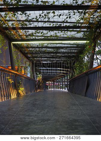 Tangerang, Indonesia - October 5, 2018: The Open-air Hallway At De Breeze, Sinarmas Land.