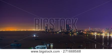 Pattaya City At Night View From Pratumnak Hill Overlook Thailand