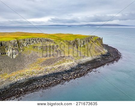 Aerial Of The Coastline Of North West Skye By Kilmuir - Scotland