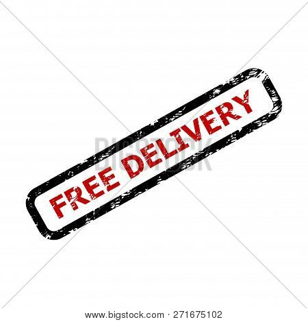 Free Delivery Text Rubber Stamp Isolated On White. Guarantee Free Delivery For Business, Guarantee T