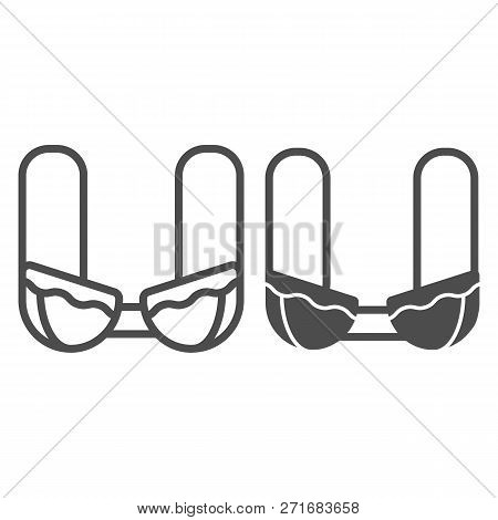 Bra Line And Glyph Icon. Lady Brassiere Vector Illustration Isolated On White. Woman Underware Outli
