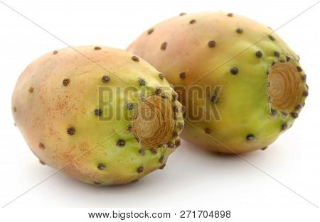 Prickly Pear Fresh And Juicy Over White Background