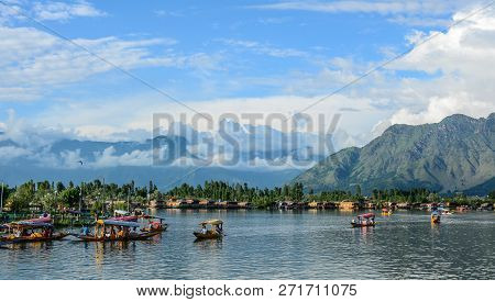 Landscape Of Dal Lake In Srinagar, India