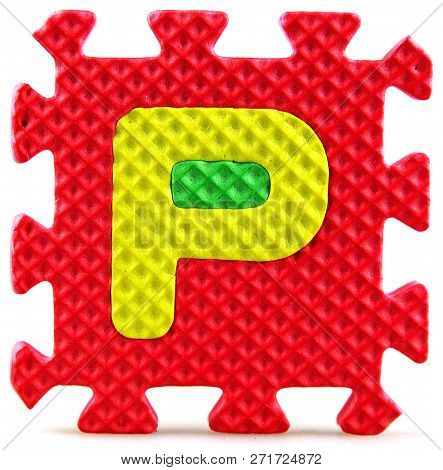 Alphabet Puzzle Isolated On White Backgorund Stock Photos