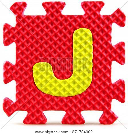 Alphabet Puzzle Isolated On White Backgorund Stock Photos